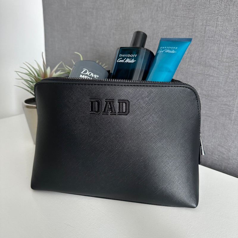 Personalised Toiletry Bag - Black Vegan Leather