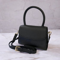 Mini Cross Body Bag - Black Saffiano Vegan Leather - Heavily Discounted due to No Personalisation