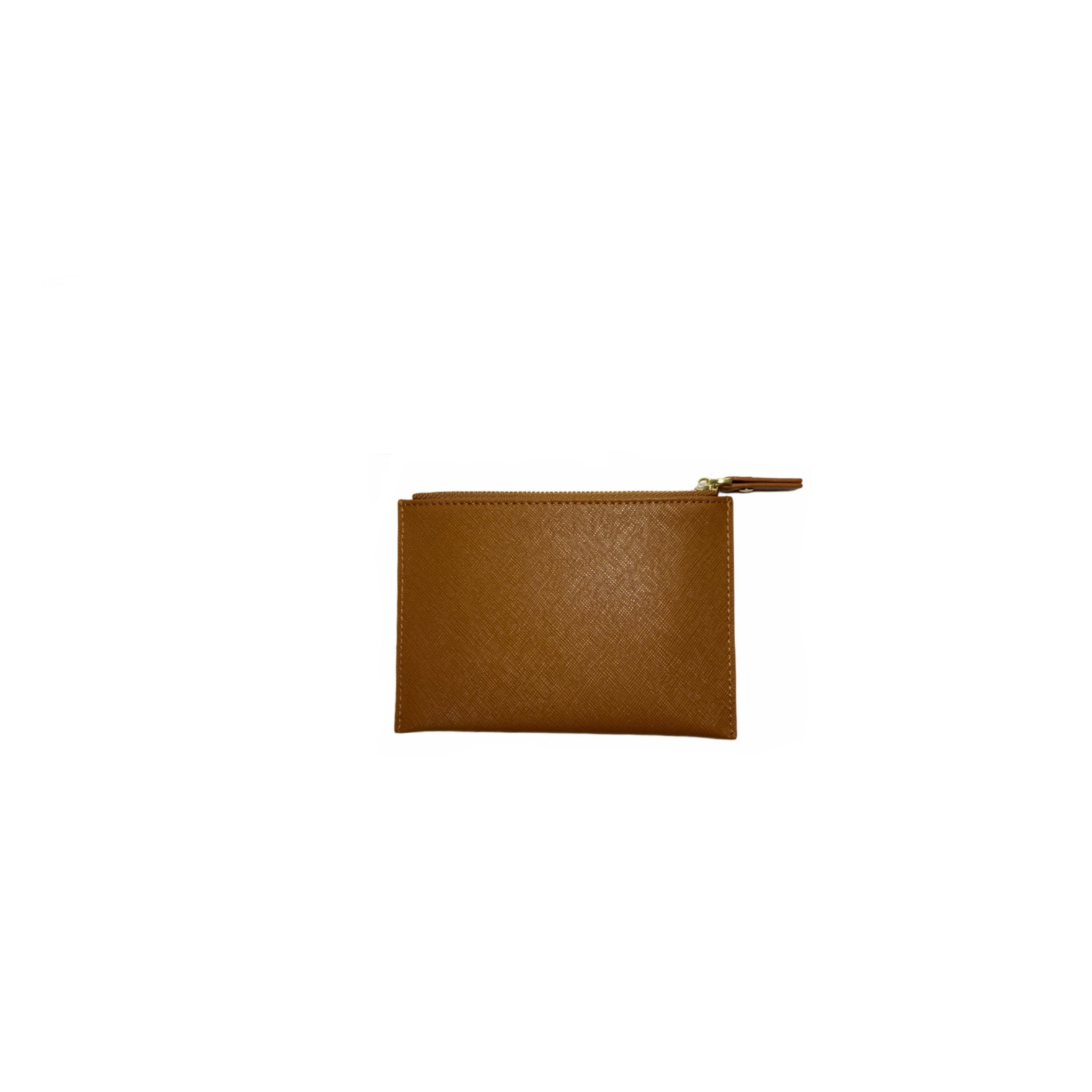 Personalised Coin Purse - Tan Saffiano Leather