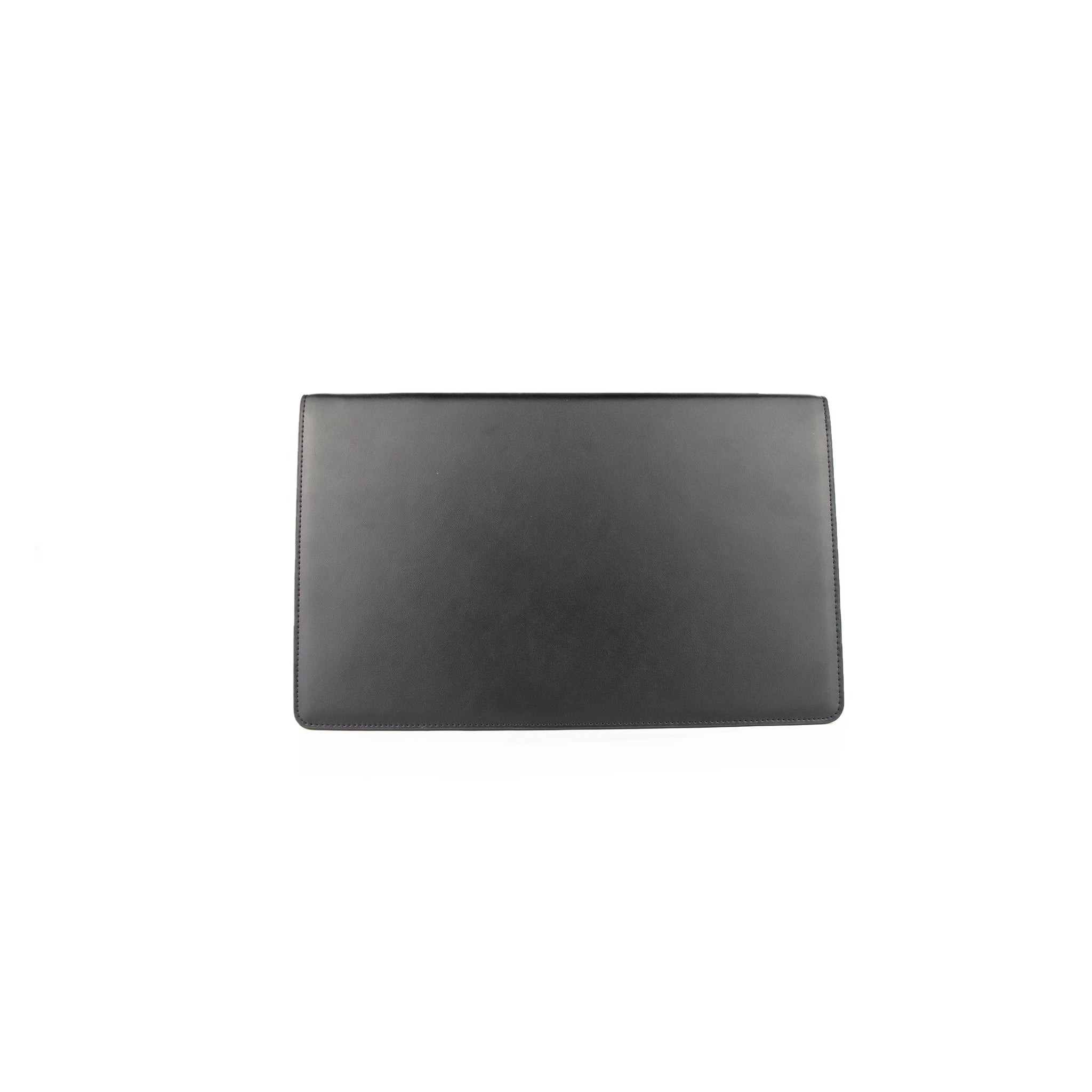 Personalised Envelope Clutch Bag - Black with Grey Smooth Leather