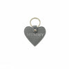 Personalised Grey Monogrammed Saffiano Leather Heart Keyring