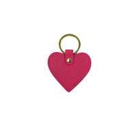 Personalised Heart Keyring - Pink Saffiano Leather