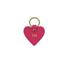 Personalised Pink Monogrammed Saffiano Leather Heart Keyring