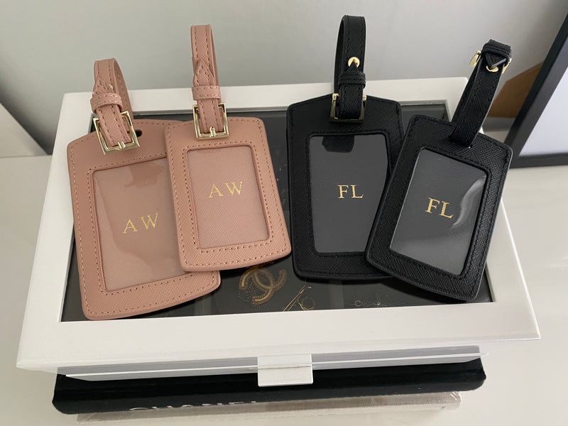 Personalised Luggage Tag Set - Choice of Leathers