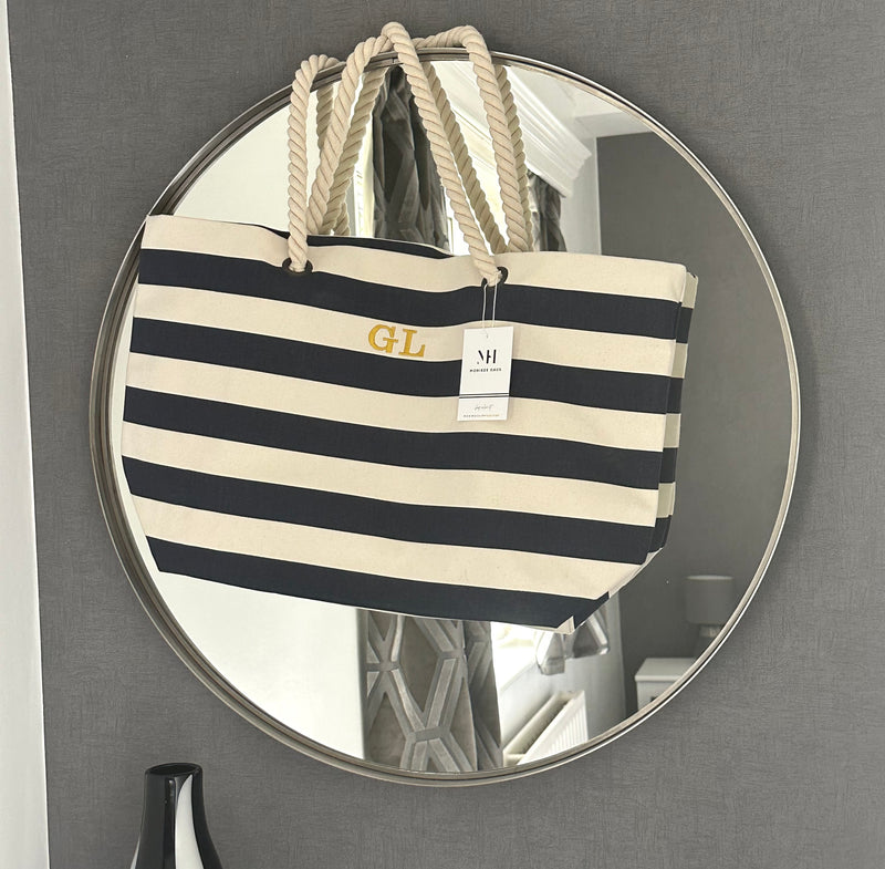 Personalised Striped Beach Bag - Choice of Colours