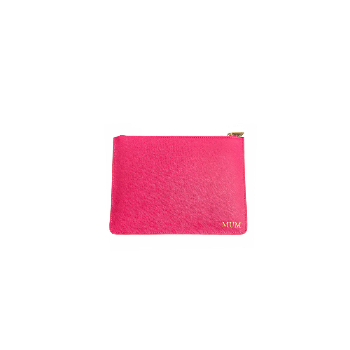 Personalised Pink Monogrammed Saffiano Leather Pouch