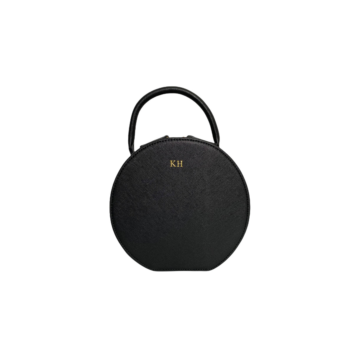 Personalised Black Monogrammed Saffiano Vegan Leather Cross Body Bag