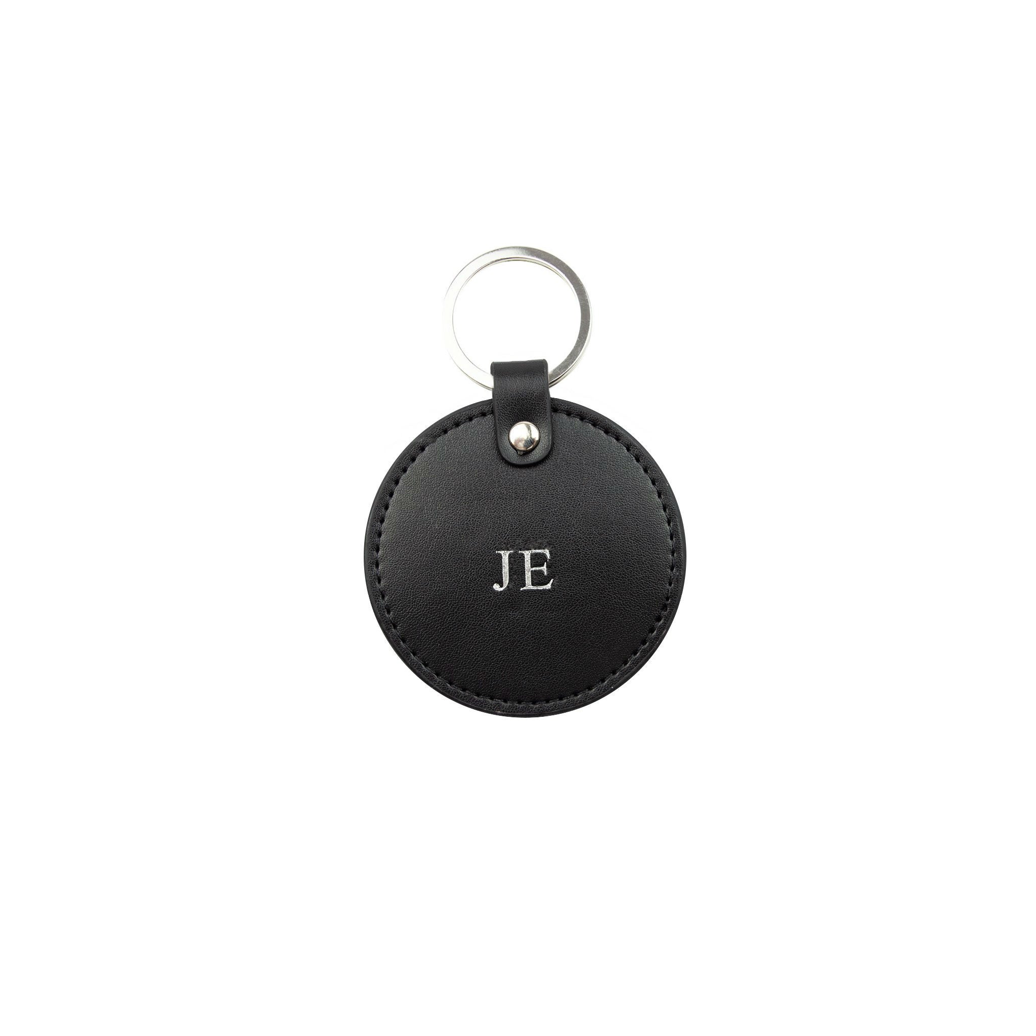 Leather circle sale key ring