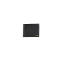 Personalised Black Monogrammed Smooth Leather Wallet