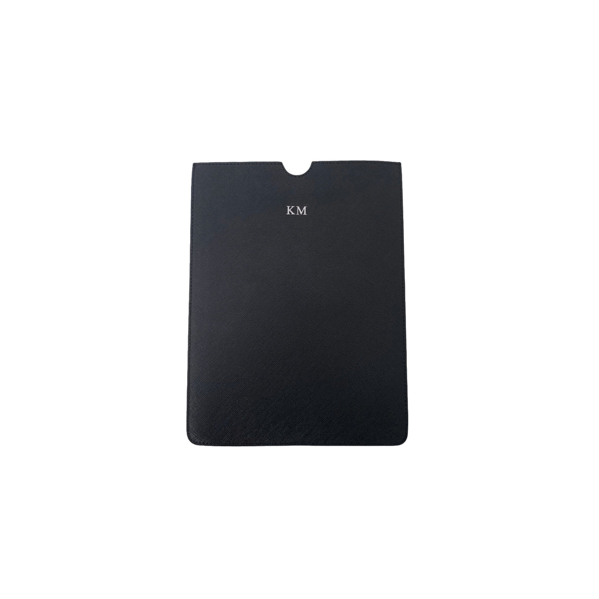 Personalised Black Monogrammed Saffiano Leather iPad Sleeve