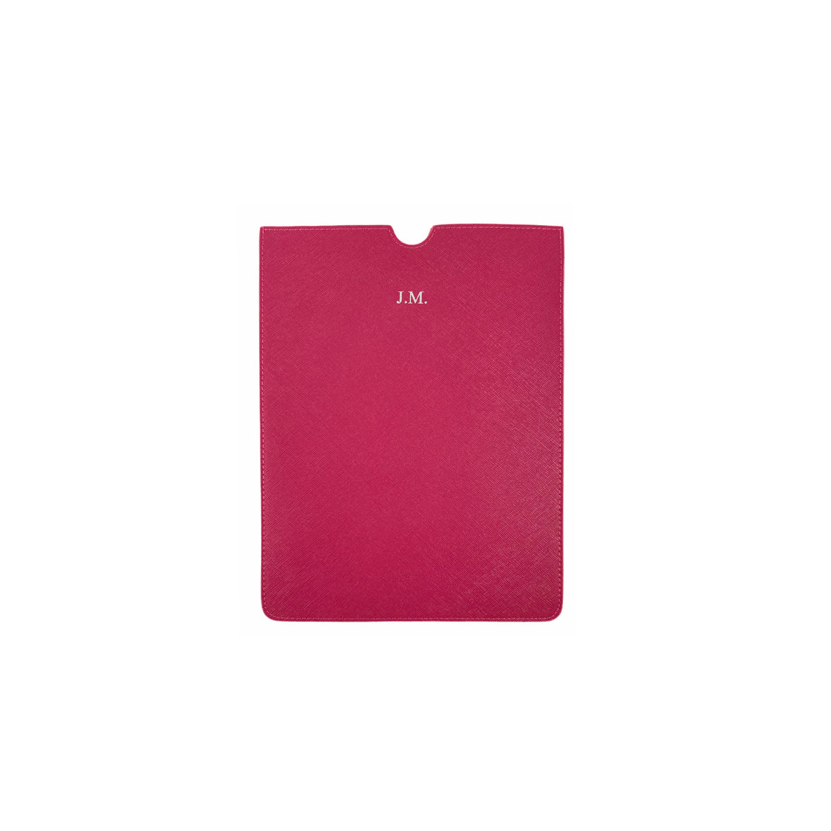Personalised Pink Monogrammed Saffiano Leather iPad Sleeve