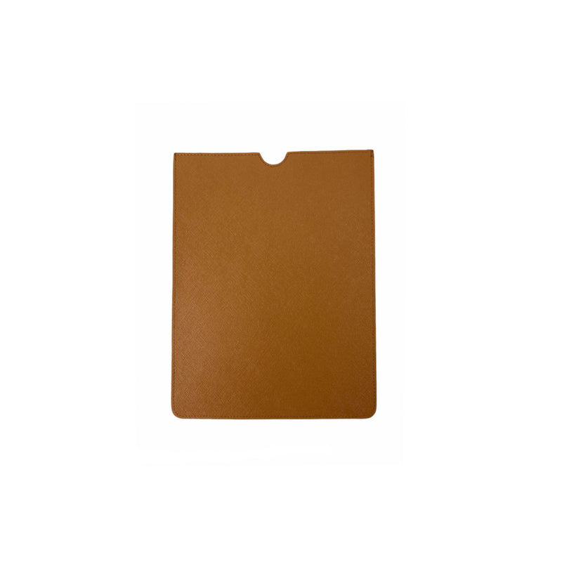 Personalised iPad Sleeve - Tan Saffiano Leather