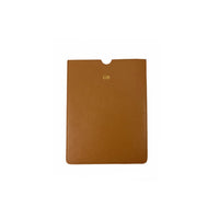 Personalised Tan Monogrammed Saffiano Leather iPad Sleeve